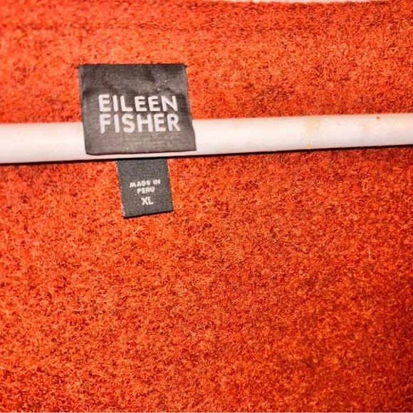 Eileen Fisher women XL rust orange open cardigan sweater alpaca wool blend - Picture 2 of 8